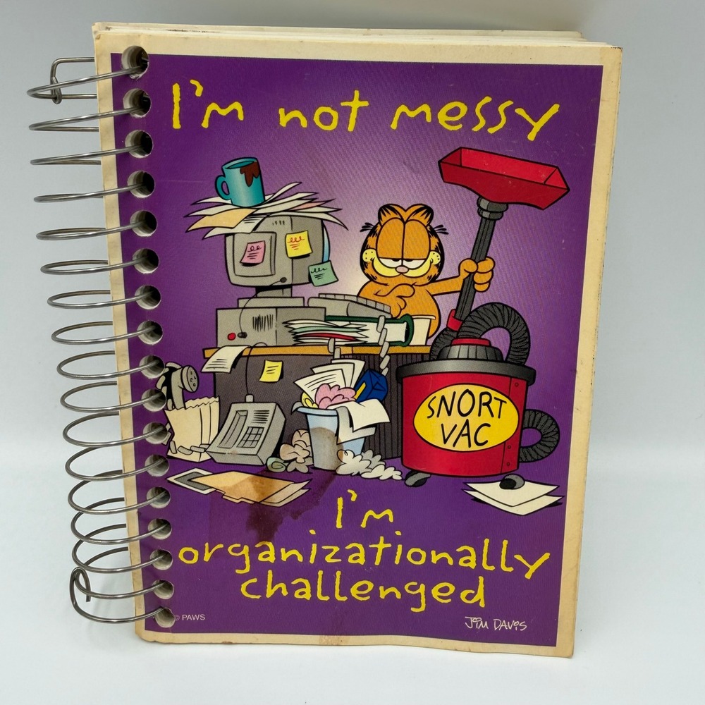 Vintage Mead Garfield Fat Lil Notebook Jim Davis Organizationally Challenged